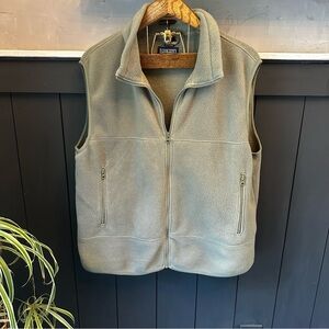 Lands' End Men's Olive Green Fleece Vest Size XL‎